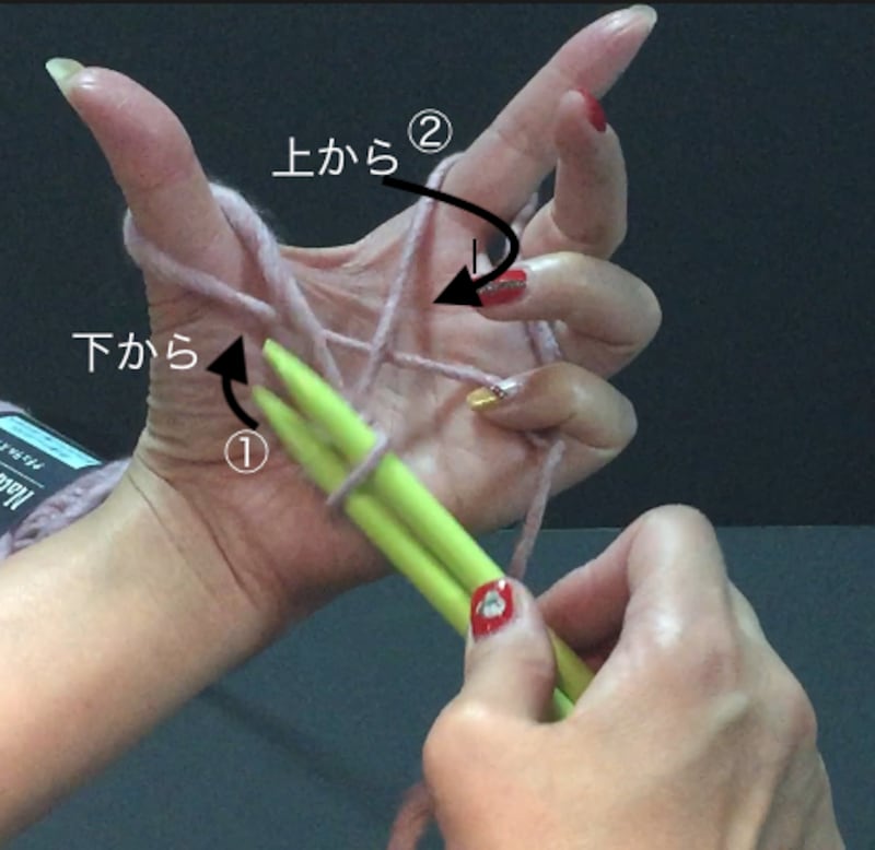 棒針、作り目、糸のかけ方