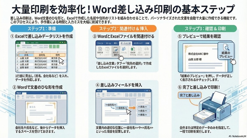 Wordの差し込み印刷のやり方を解説