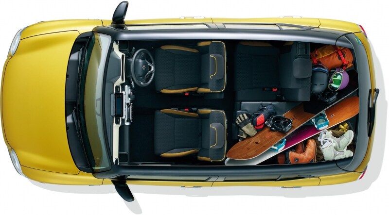 クロスビーのシートアレンジ例。使い勝手は良さそうだ