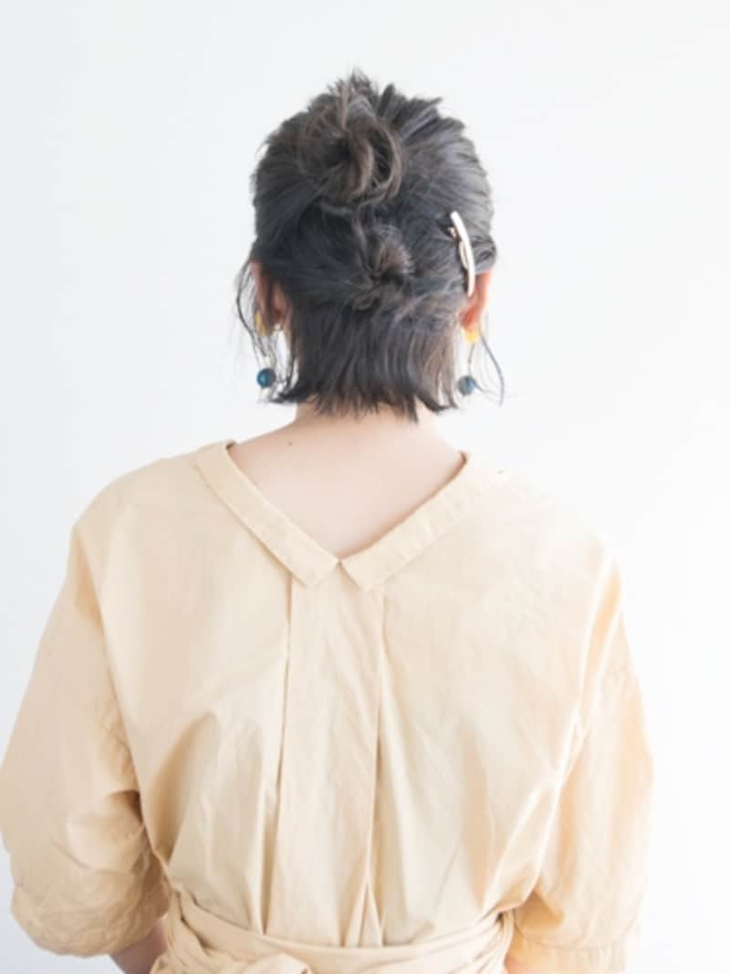 自分で簡単！ボブでもできる低めのお団子ヘアの作り方
