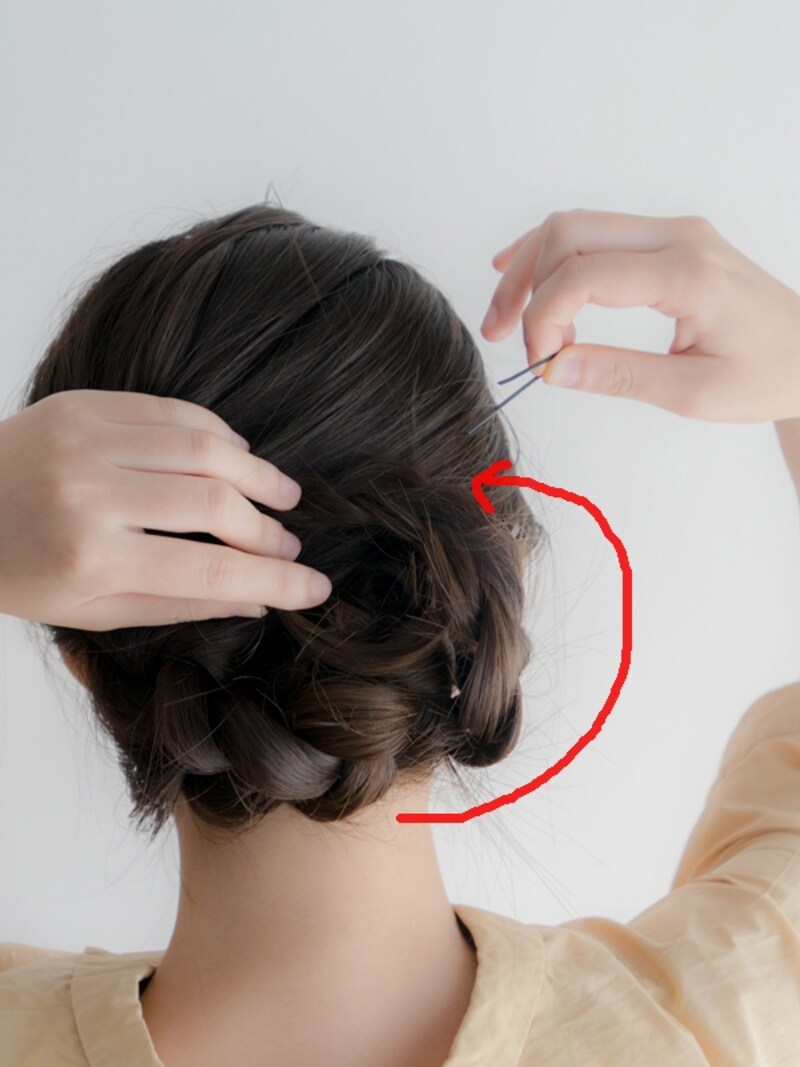 2本目も反時計回りに巻きつける