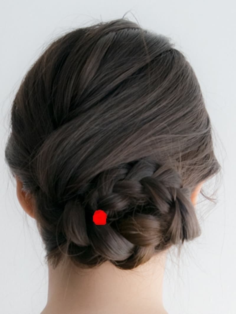 毛先が見えないように留めるとよい