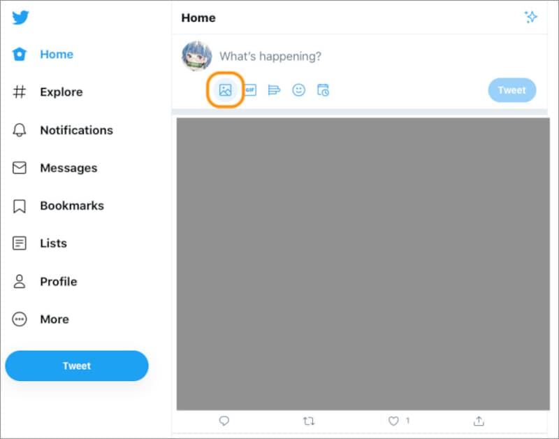 写真アイコンをクリック