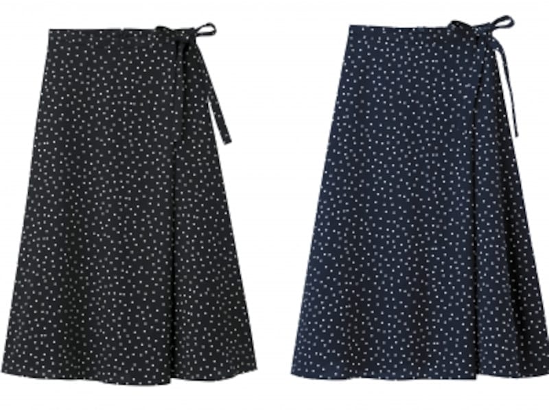 GU,ドットフレアミディスカート