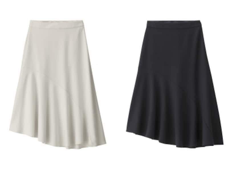 GU アシンメトリックヘムミディスカート