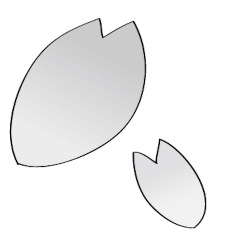 桜の花びら　イラスト　白黒　かわいい