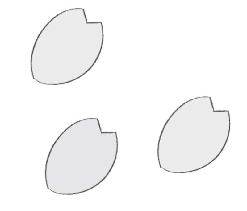 桜の花びら　イラスト　白黒　かわいい