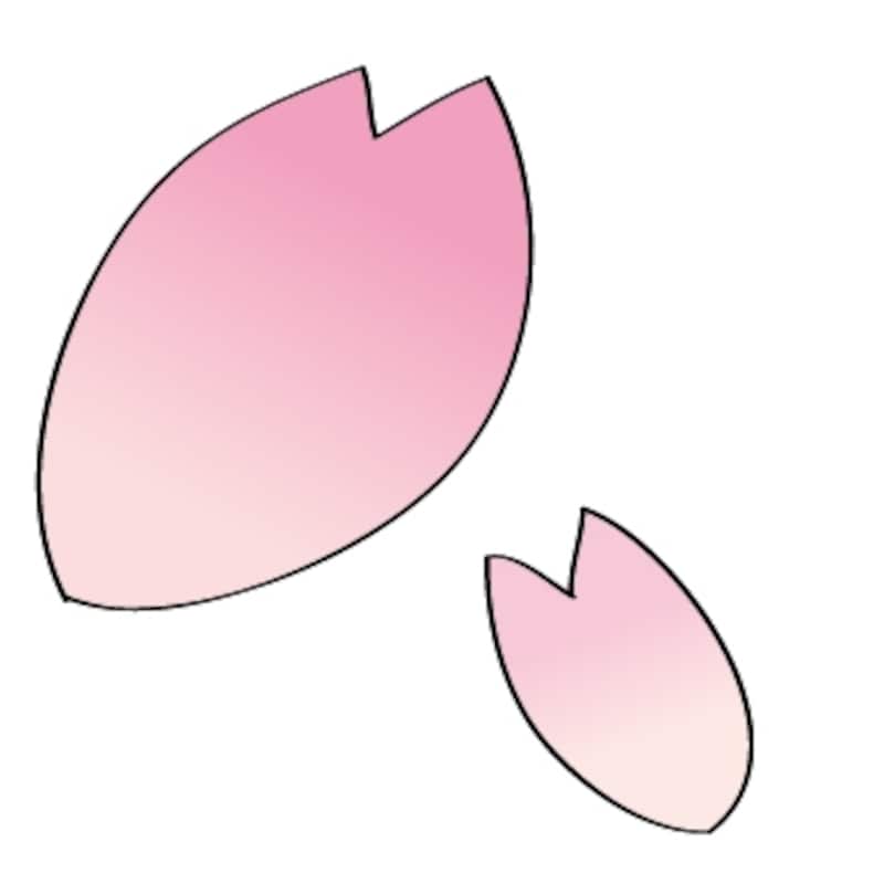 桜の花びら　イラスト　カラー　かわいい
