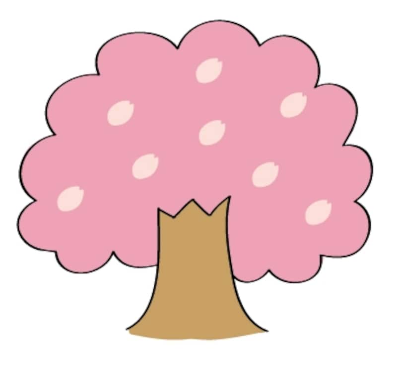 桜の木　イラスト　カラー　かわいい