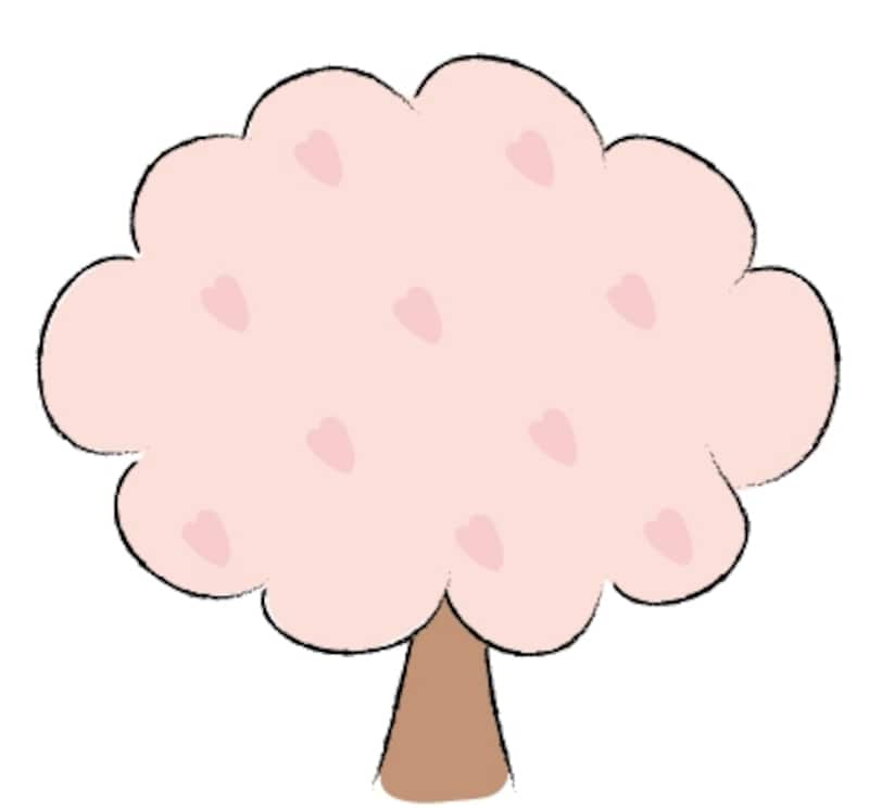 桜の木　イラスト　カラー　かわいい