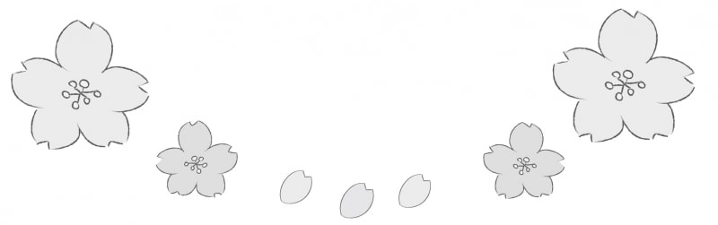 フレーム　桜　イラスト　白黒　かわいい