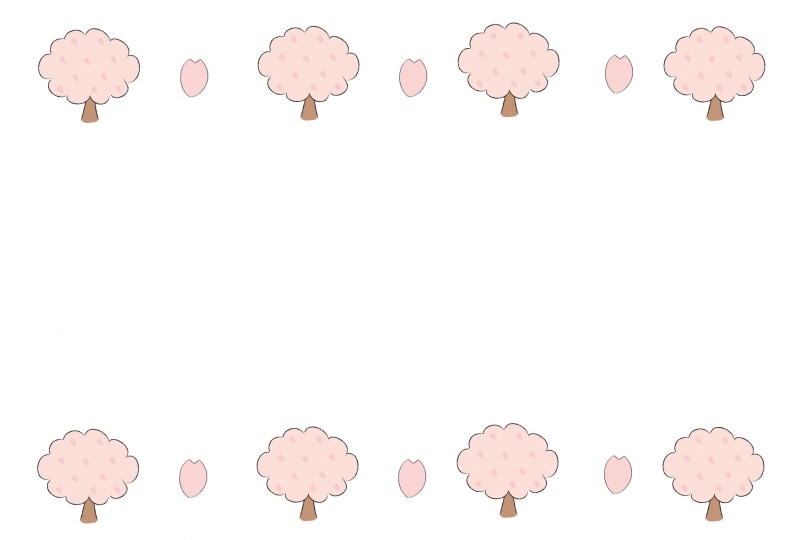 フレーム　桜　イラスト　カラー　かわいい