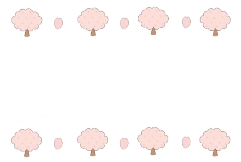 フレーム　桜　イラスト　カラー　かわいい