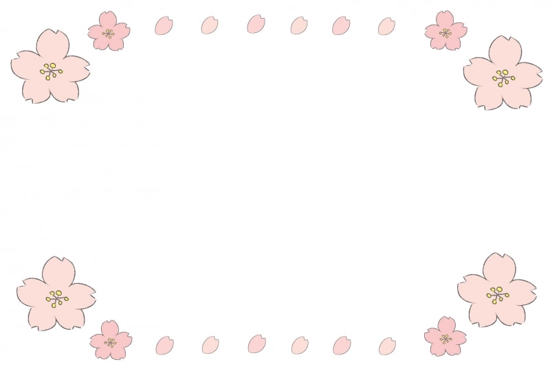 フレーム　桜　イラスト　カラー　かわいい
