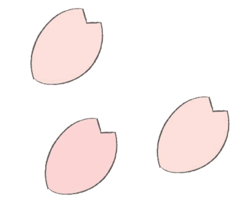 桜の花びら　イラスト　カラー　かわいい