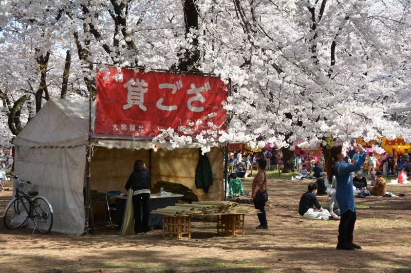 貸ござの露店