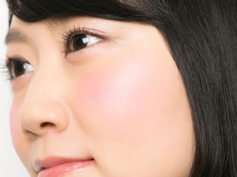 にっこり笑った位置に入れるのがポイント  にっこり笑った位置に入れるのがポイント