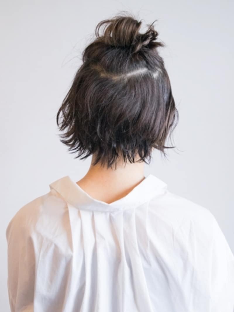 3分で完成!小さめのお団子で簡単こなれボブアレンジ