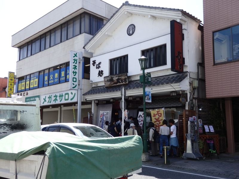 1897年創業の老舗そば屋、大むらの外観