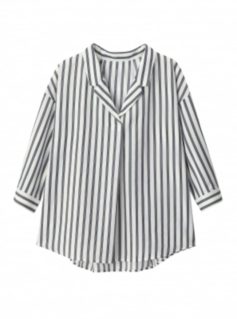 GU ストライプオープンカラーシャツ 7分袖 1990円（税抜）