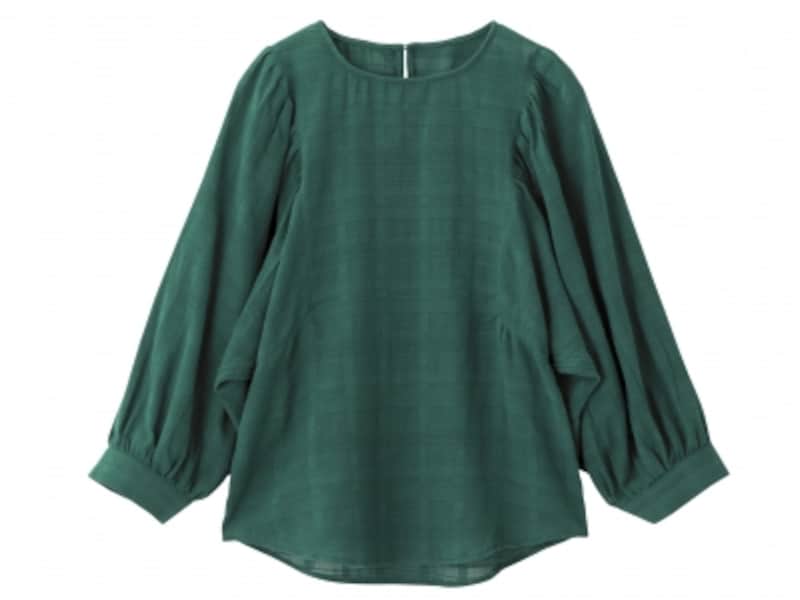 GU シアーチェックブラウス 7分袖 1990円（税抜