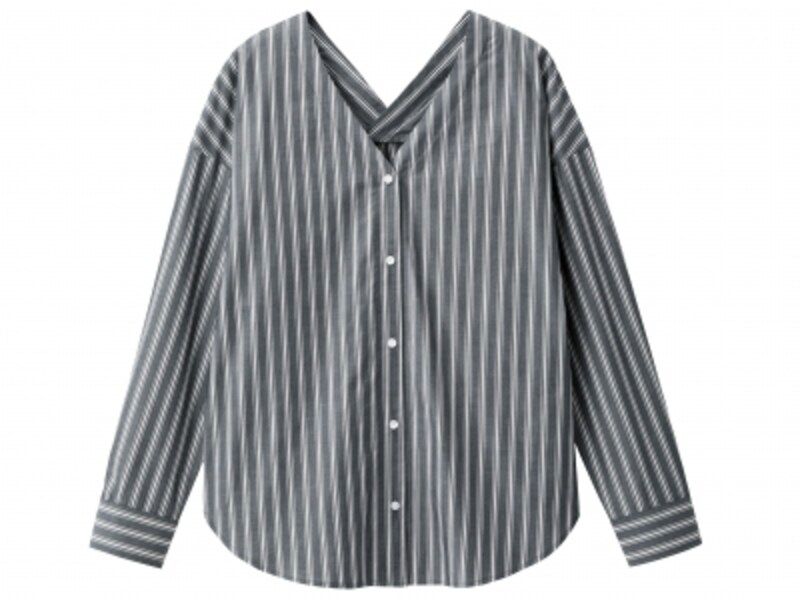 GU ストライプVネックシャツ 長袖undefined1990円（税抜）