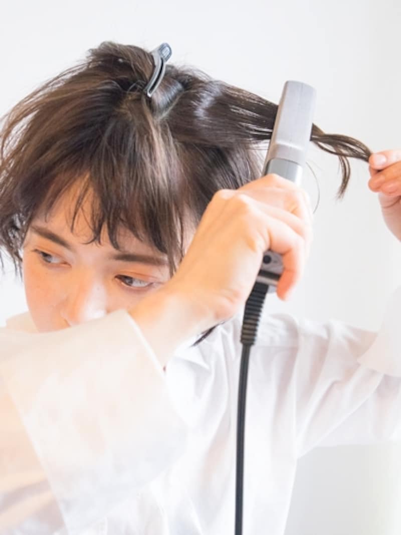中間のクセを伸ばす