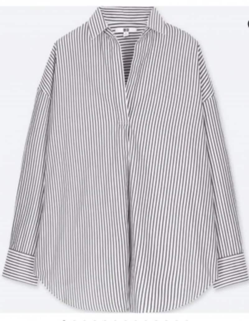 UNIQLO,エクストラファインコットンシャツ,エクストラファインコットンストライプシャツ,抜き襟