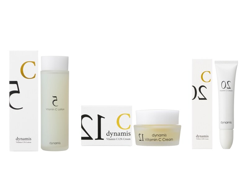 左からC5 バランシングローション、C12 マルチクリーム、C20 スポットクリーム