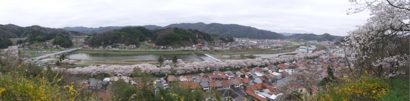 斐伊川堤防桜並木（10）／木次公園からのパノラマ
