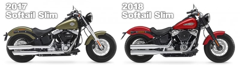 左が2017年以前のソフテイルスリム、右が新型化したソフテイルスリム。一見すると違いはなさそうだが……