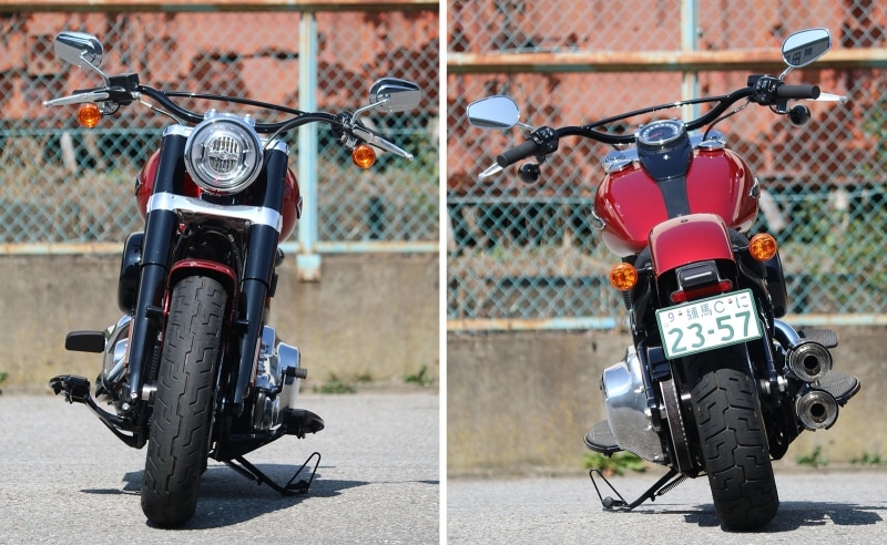 ハーレーダビッドソン ソフテイルスリム（2018）フロントビュー&リアビュー