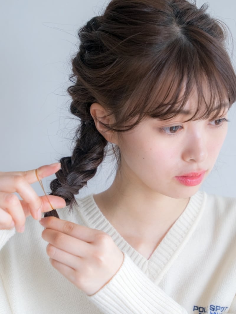 きつめにフィッシュボーンを作る