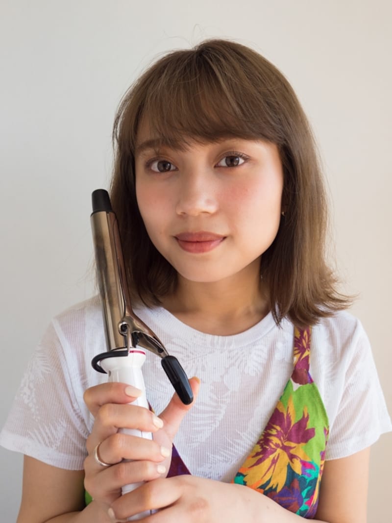 ヘアアイロンはいつもより１サイズ小さめを使用