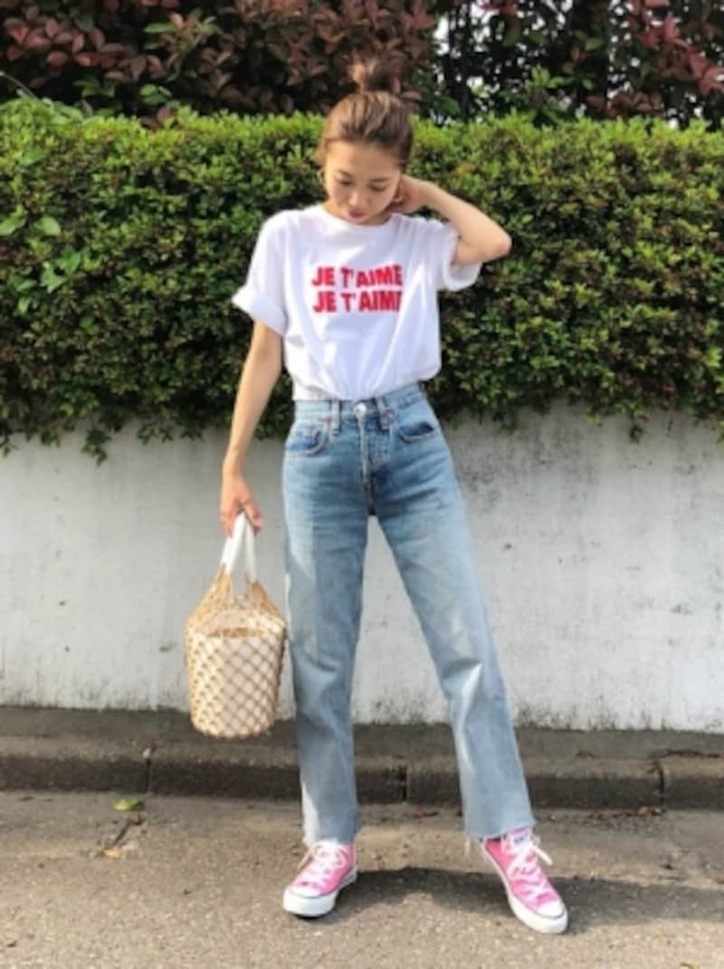 オシャレ白Tコーデ