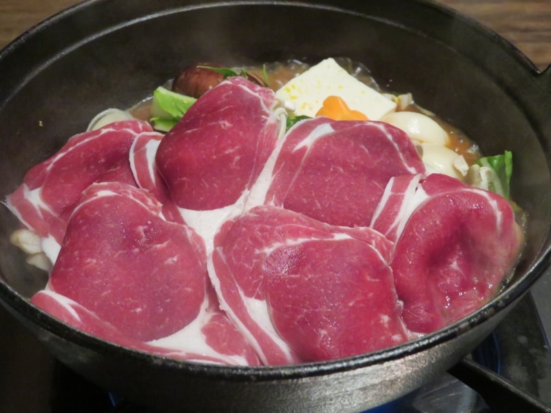 「千葉亭」の「エゾ鹿のかえで鍋」