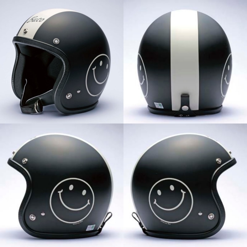 ジェットヘルメット［スマイルブコ］（ブラック）