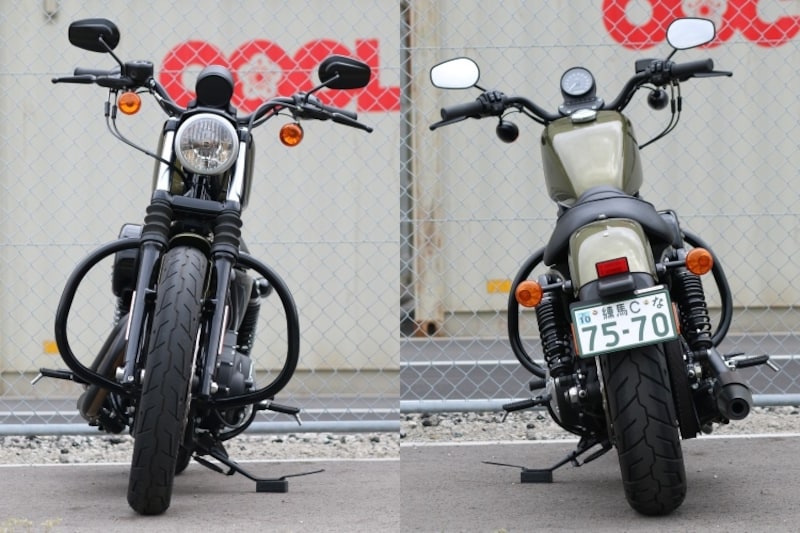 ハーレーダビッドソン・スポーツスター XL883N アイアン883(2018モデル)フロントビュー & リアビュー
