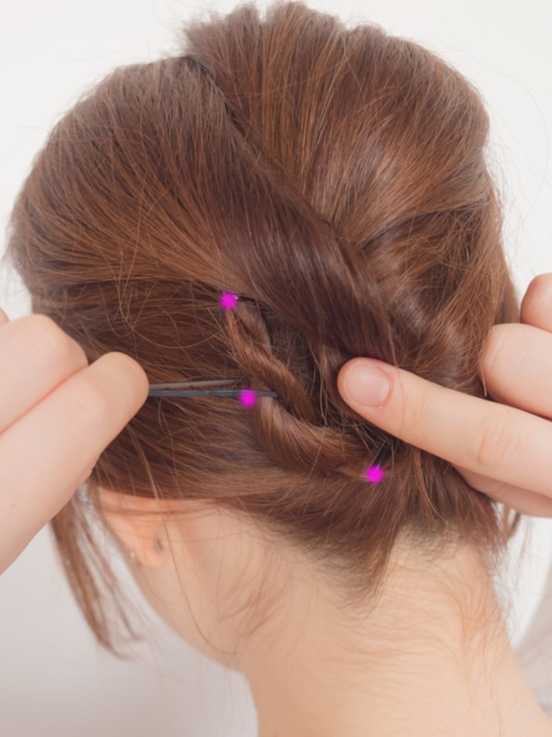 点の位置でピンを留める