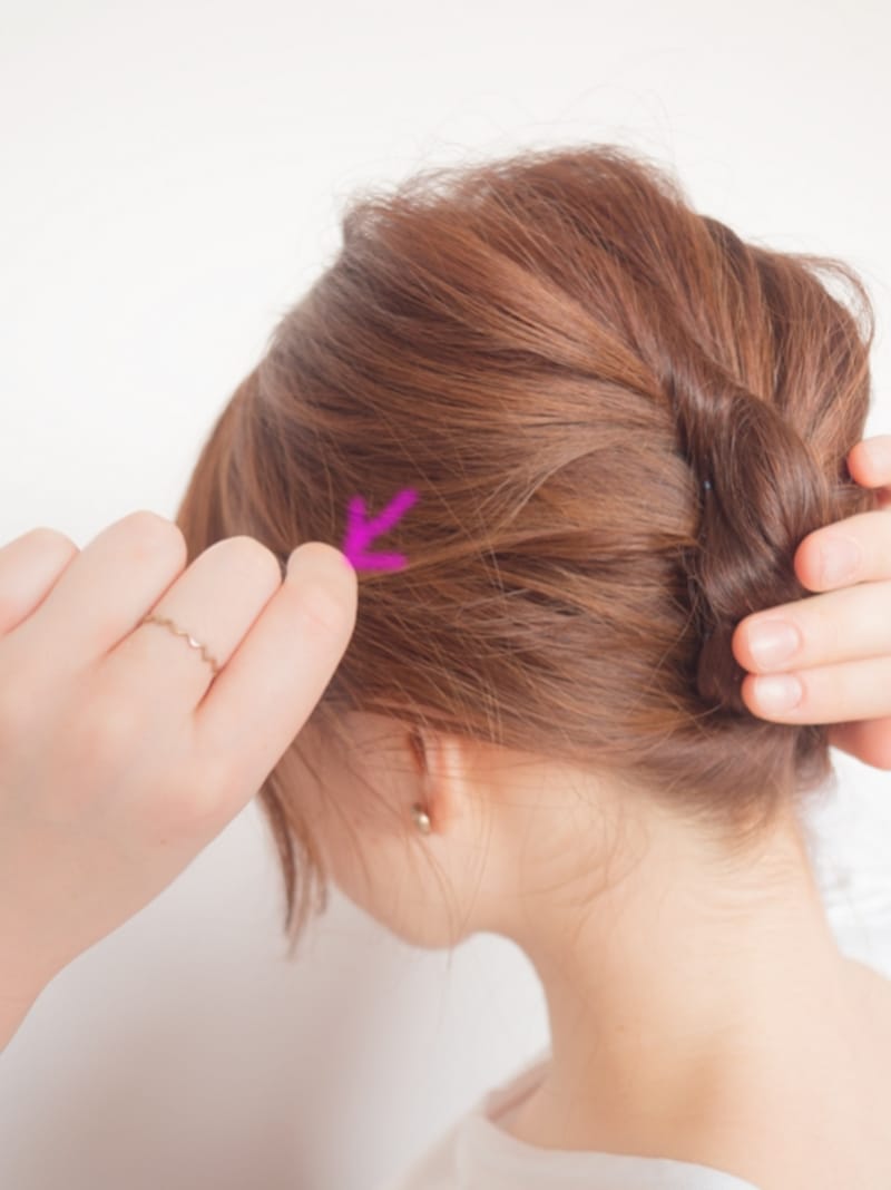 毛束を少しずつ引き出す