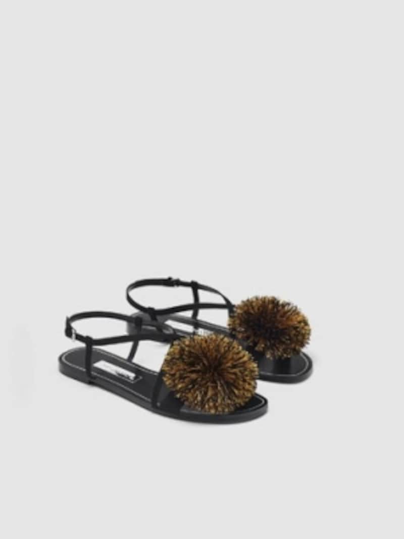 ZARA ポンポン付きサンダル 5990円