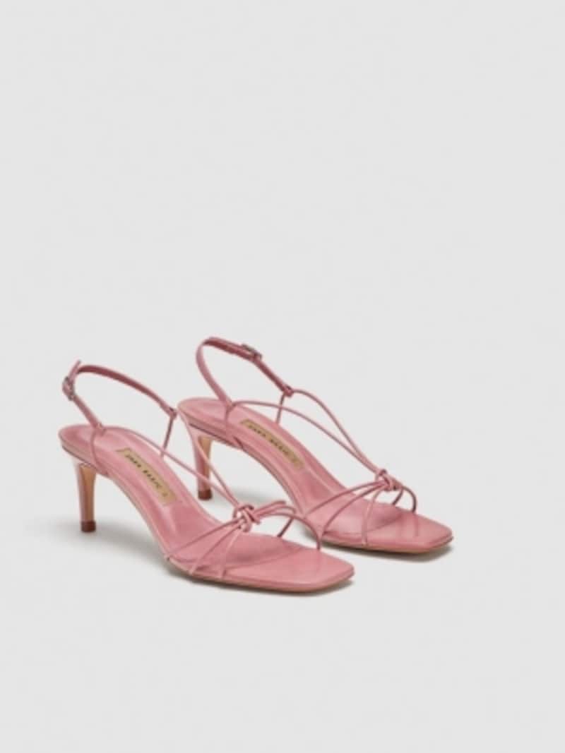 ZARA レザーストラップ付き ハイヒールサンダル 7990円