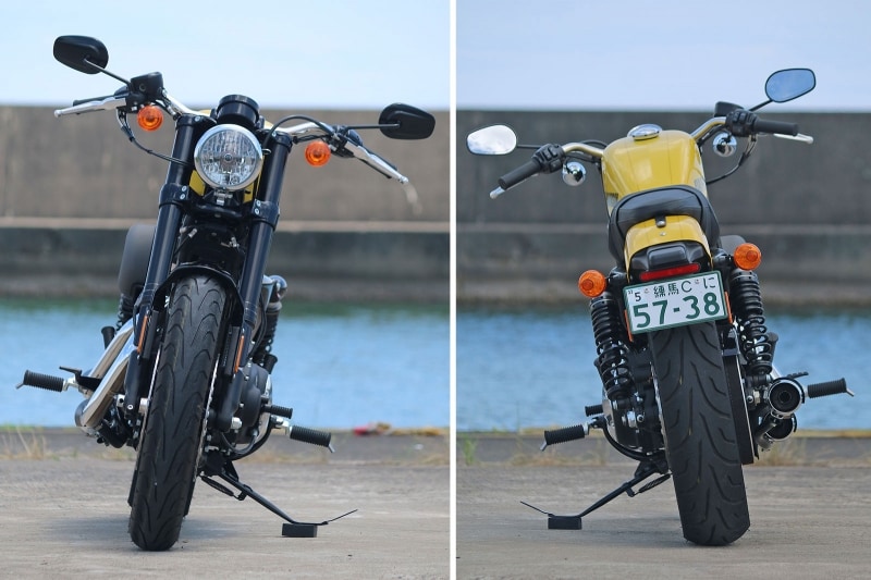 ハーレーダビッドソン スポーツスターXL1200CXロードスター(2018モデル)フロントビュー/リアビュー