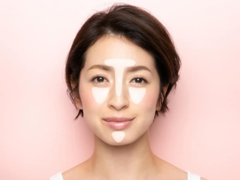ハイライトは骨格の高い部分に