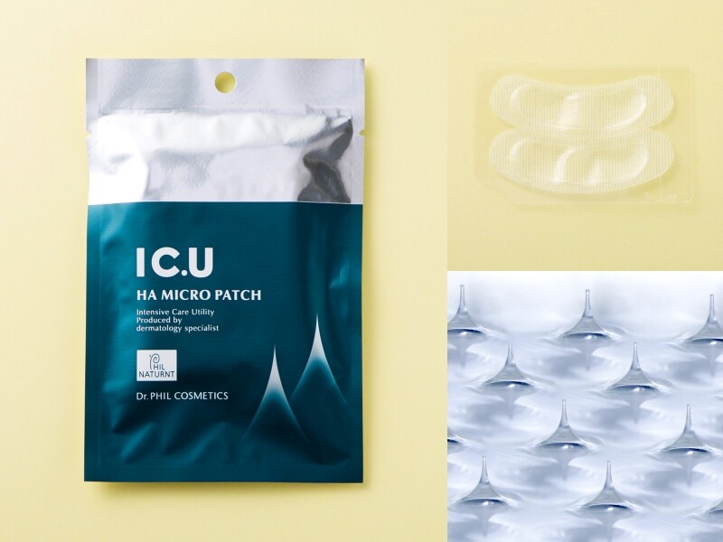 右下は針の拡大画像。「貼るヒアルロン酸注射」というのも納得