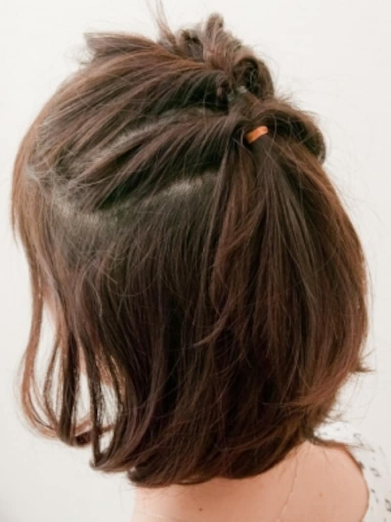 2段くるりんぱ横からの見た目