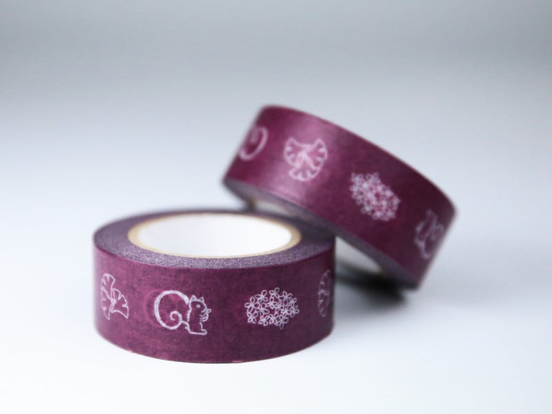 リス柄のマスキングテープ