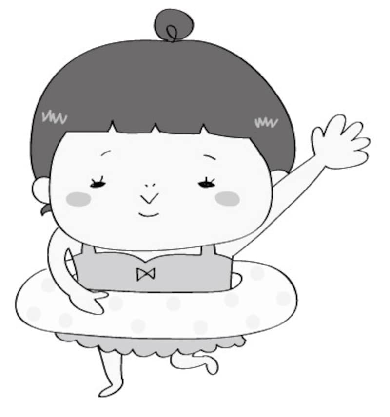 夏undefinedイラストundefinedかわいいundefinedフリーundefined無料undefined水着undefined女の子undefined白黒
