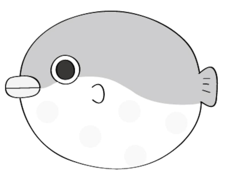 モノクロundefinedフグundefined夏undefinedイラストundefinedフリーundefinedかわいい