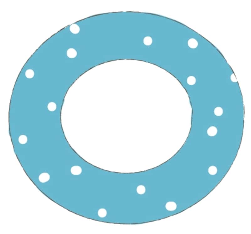 カラー/水玉模様の青い浮き輪です。